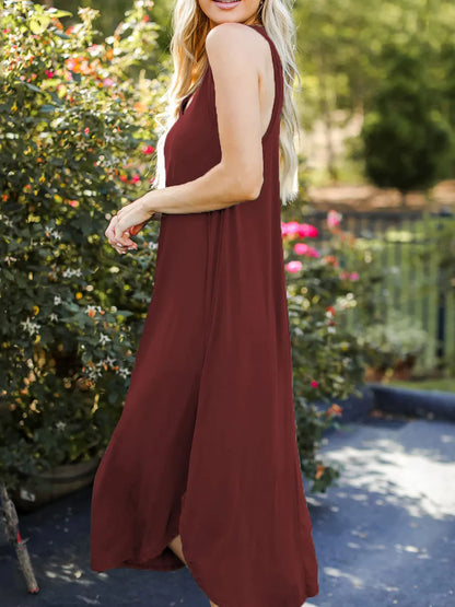 Full-size summer outfit with midi tank dress

