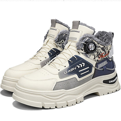 waterproof high-top work boots for men with thick sole
