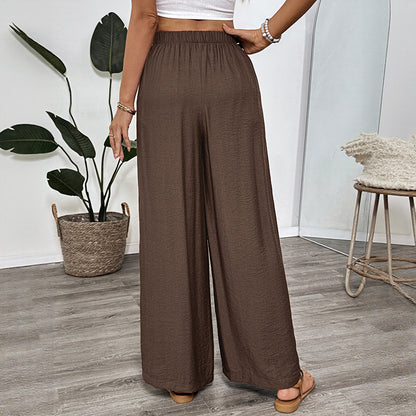 Flowing wide-leg trousers in motion
