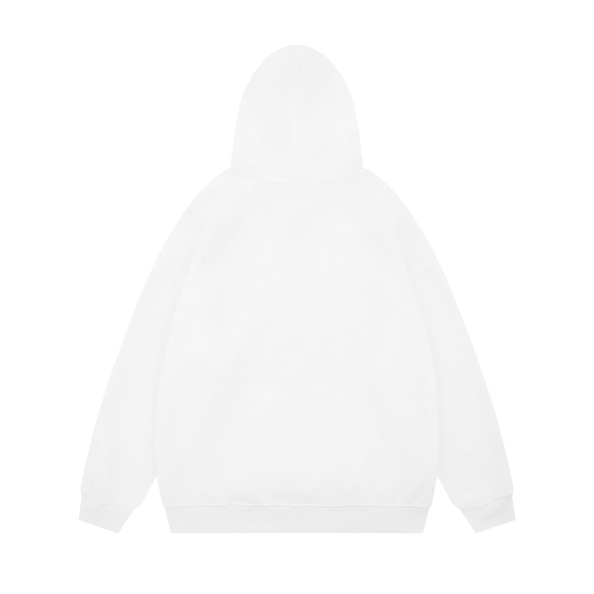 Women's white back oversized  cute teddy bear graphic print hoodie with plush toy shoulder detail